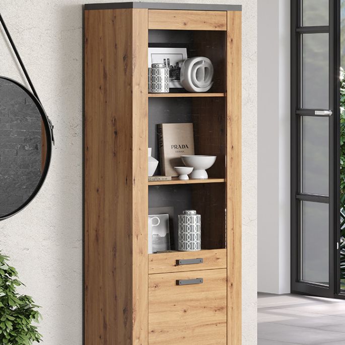 Vitrine contemporaine chêne artisan Fabrizio